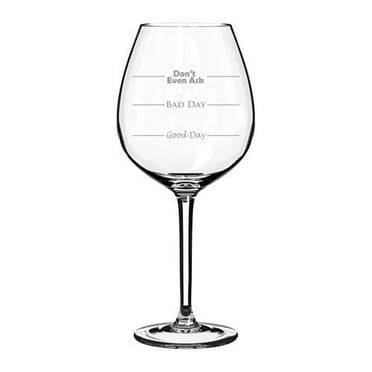 Stemless Wine Glass 17oz 2 Sided Teacher Good Bad Day Fill Lines